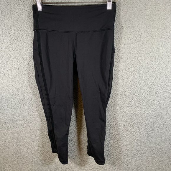 Lululemon Leggings Womens 6 Black Hit It 17’ Crop - Picture 1 of 6